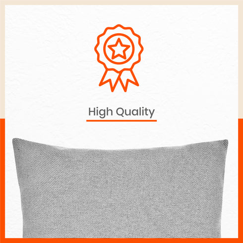 AKIRA Jute Cushion Covers For Home | Grey (Set of 5 - 16 x 16 Inches)